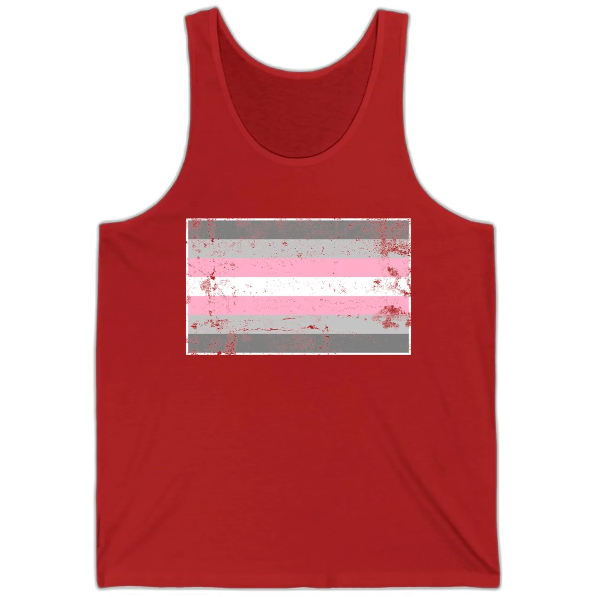 Distressed Pride Flag Stripes Tank in Red
