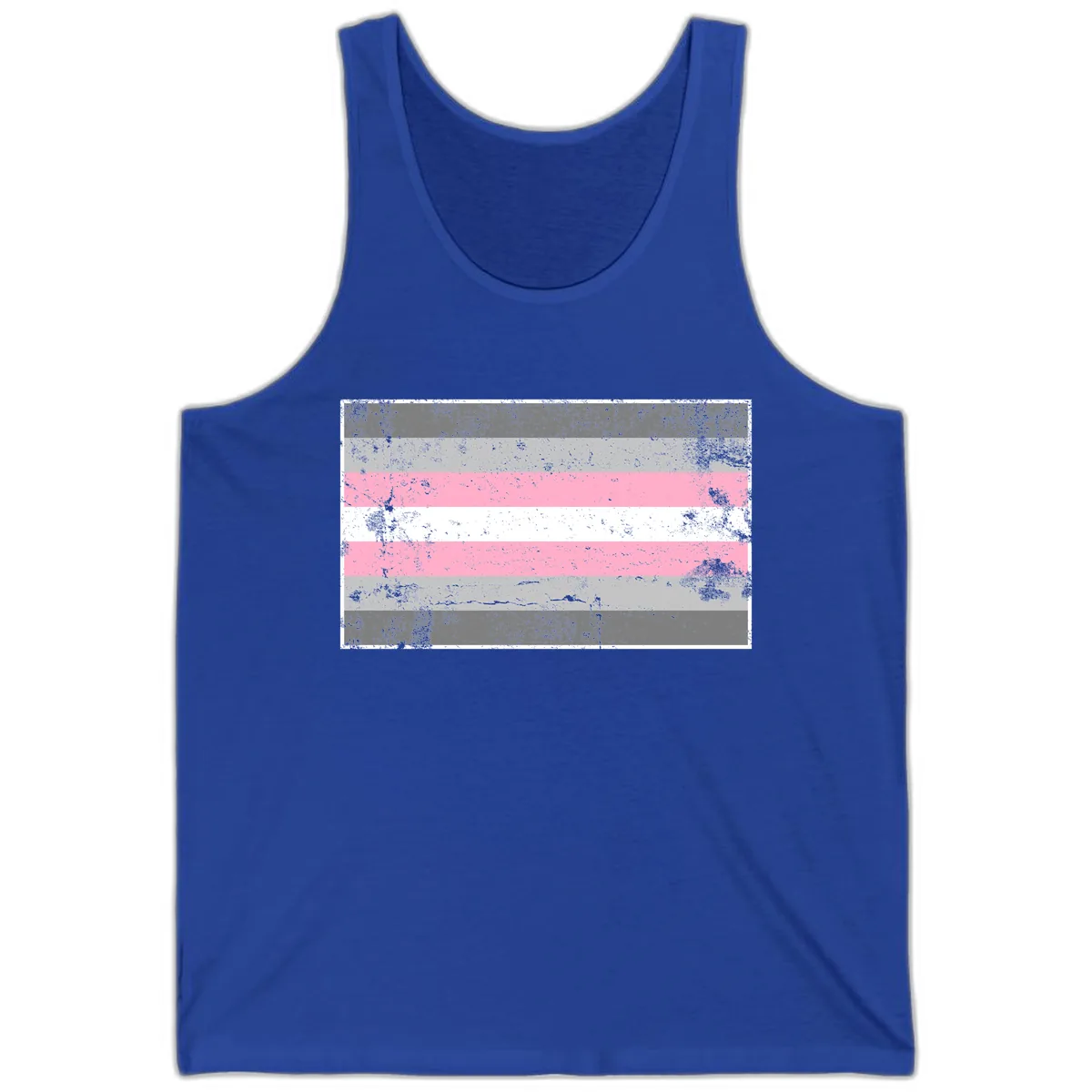 Distressed Pride Flag Stripes Tank in True Royal
