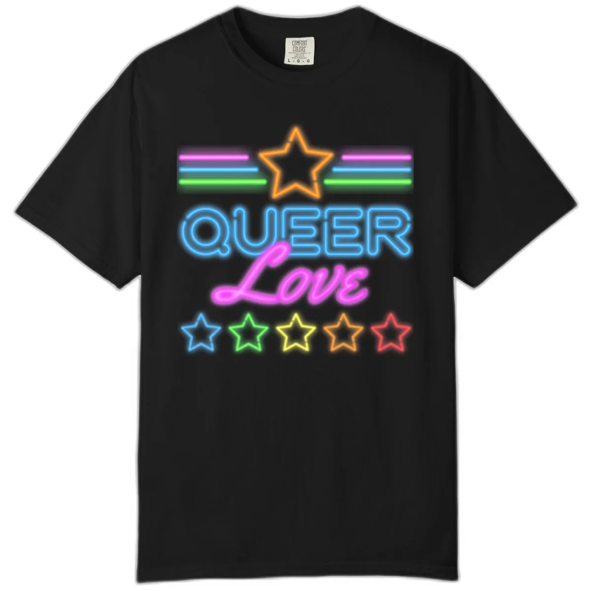 Queer Love Neon Pride Comfort Color in Black