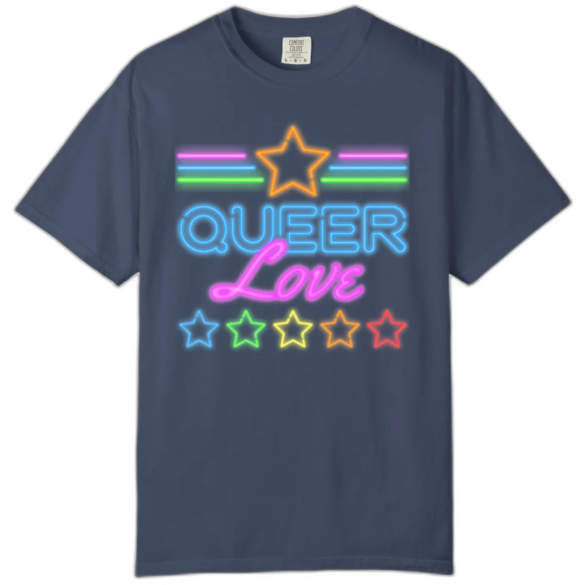 Queer Love Neon Pride Comfort Color in Midnight