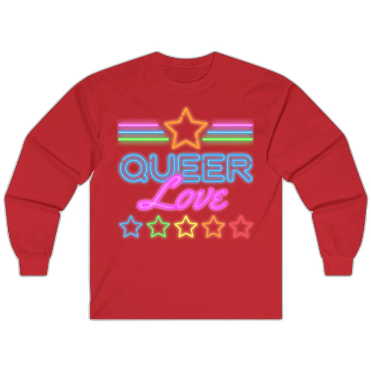 Queer Love Neon Pride Long Sleeve in Red