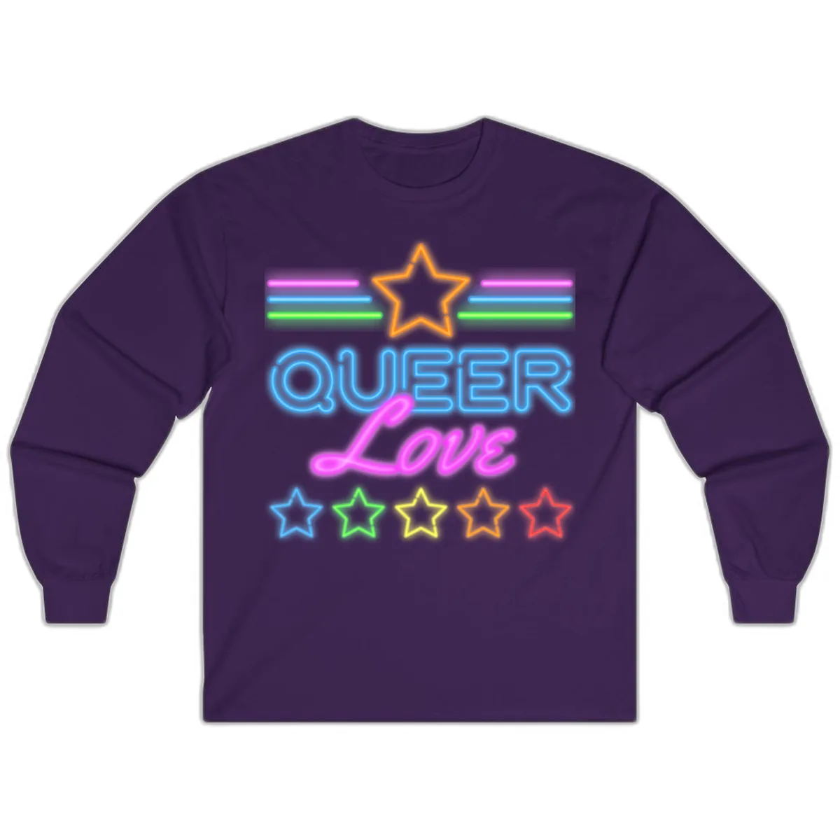 Queer Love Neon Pride Long Sleeve in Purple