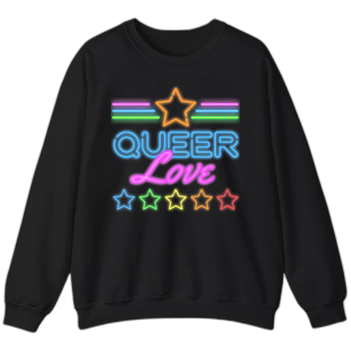 Queer Love Neon Pride Sweatshirt in Black