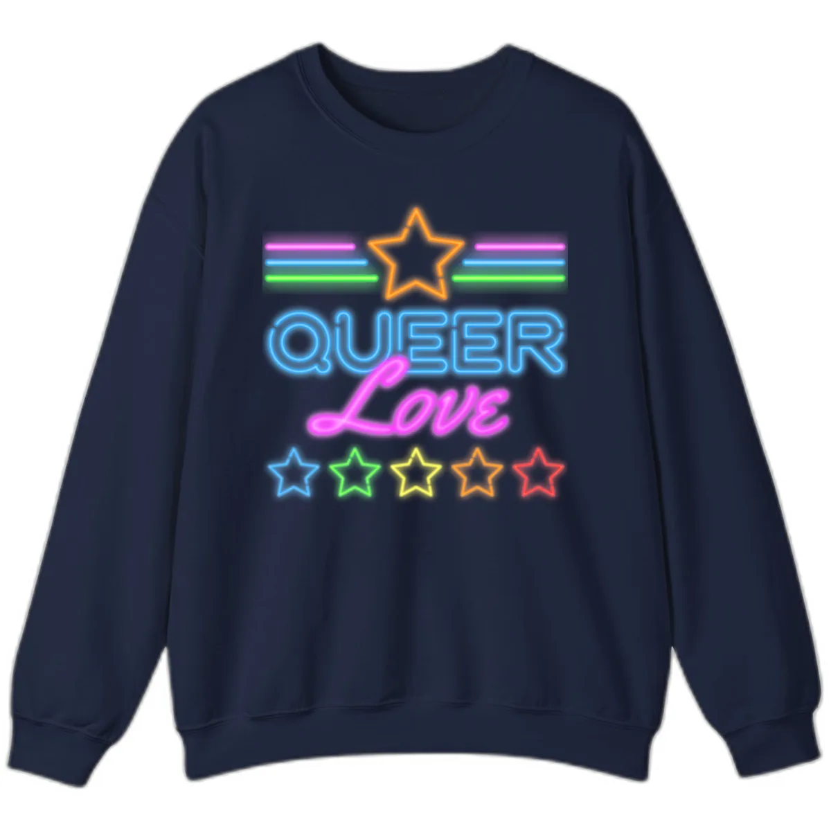 Queer Love Neon Pride Sweatshirt in Navy