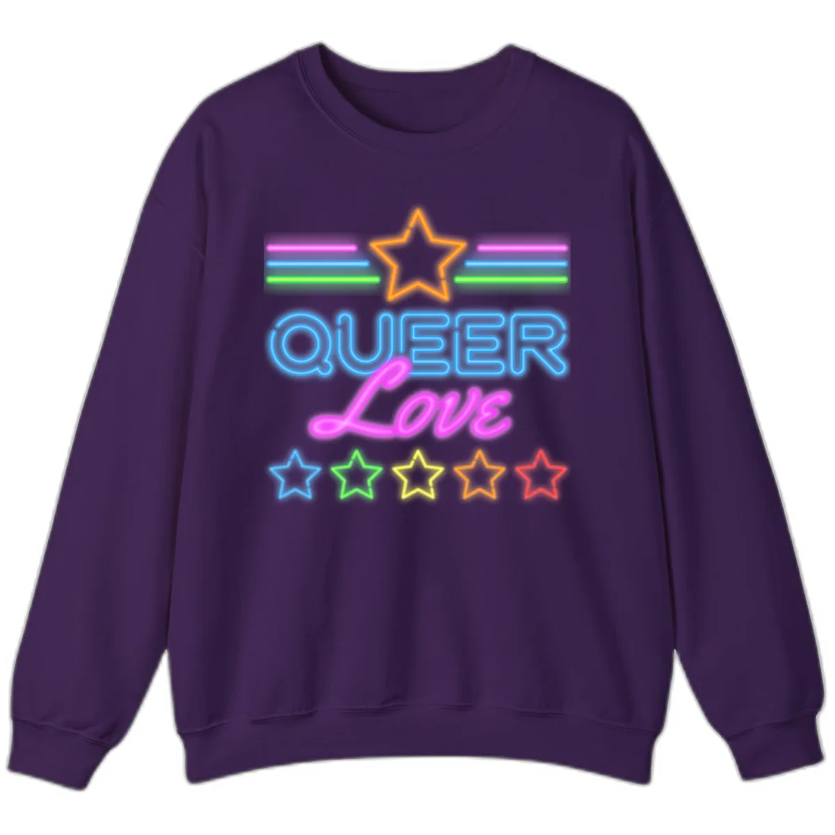 Queer Love Neon Pride Sweatshirt in Purple
