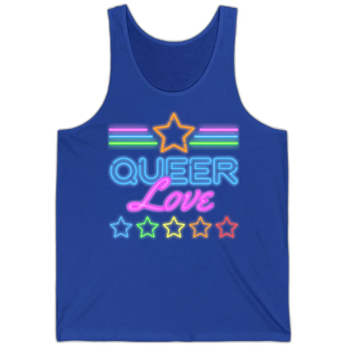 Queer Love Neon Pride Tank in True Royal