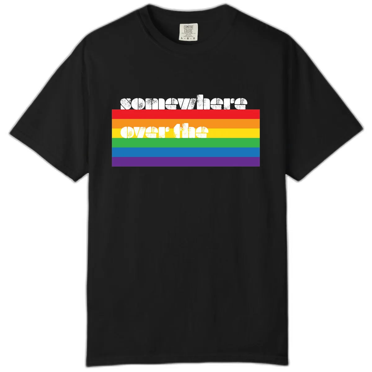 Somewhere Over The Rainbow Pride Comfort Color in Black