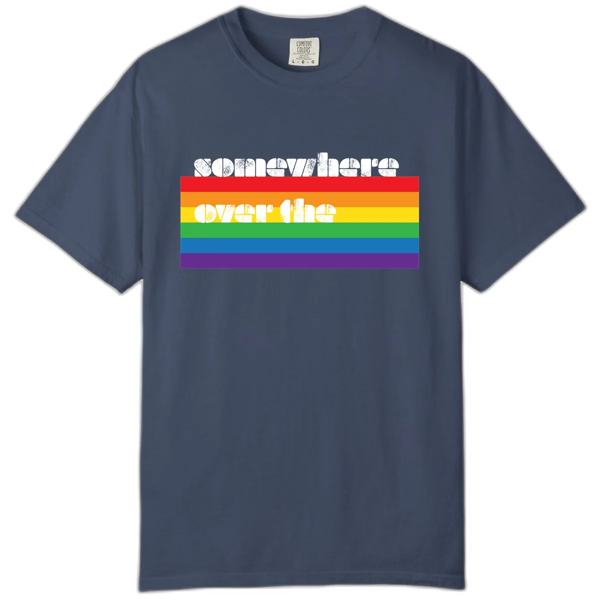 Somewhere Over The Rainbow Pride Comfort Color in Midnight