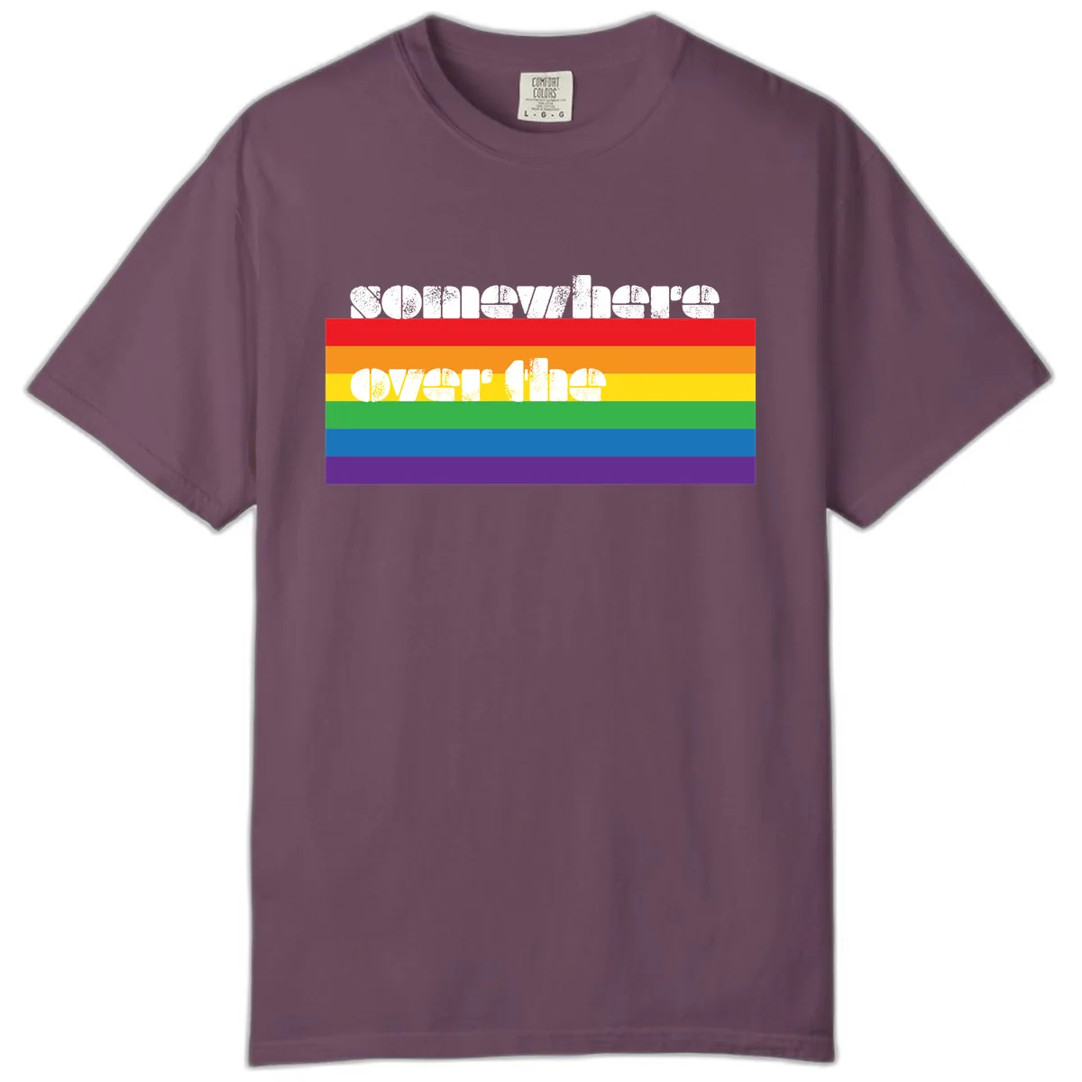 Somewhere Over The Rainbow Pride Comfort Color in Berry
