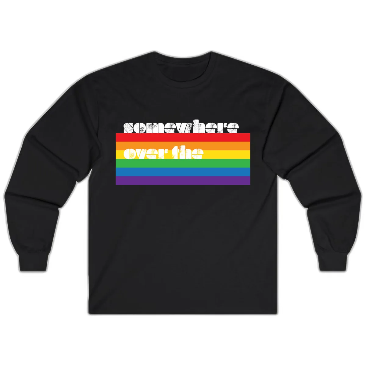 Somewhere Over The Rainbow Pride Long Sleeve in Black
