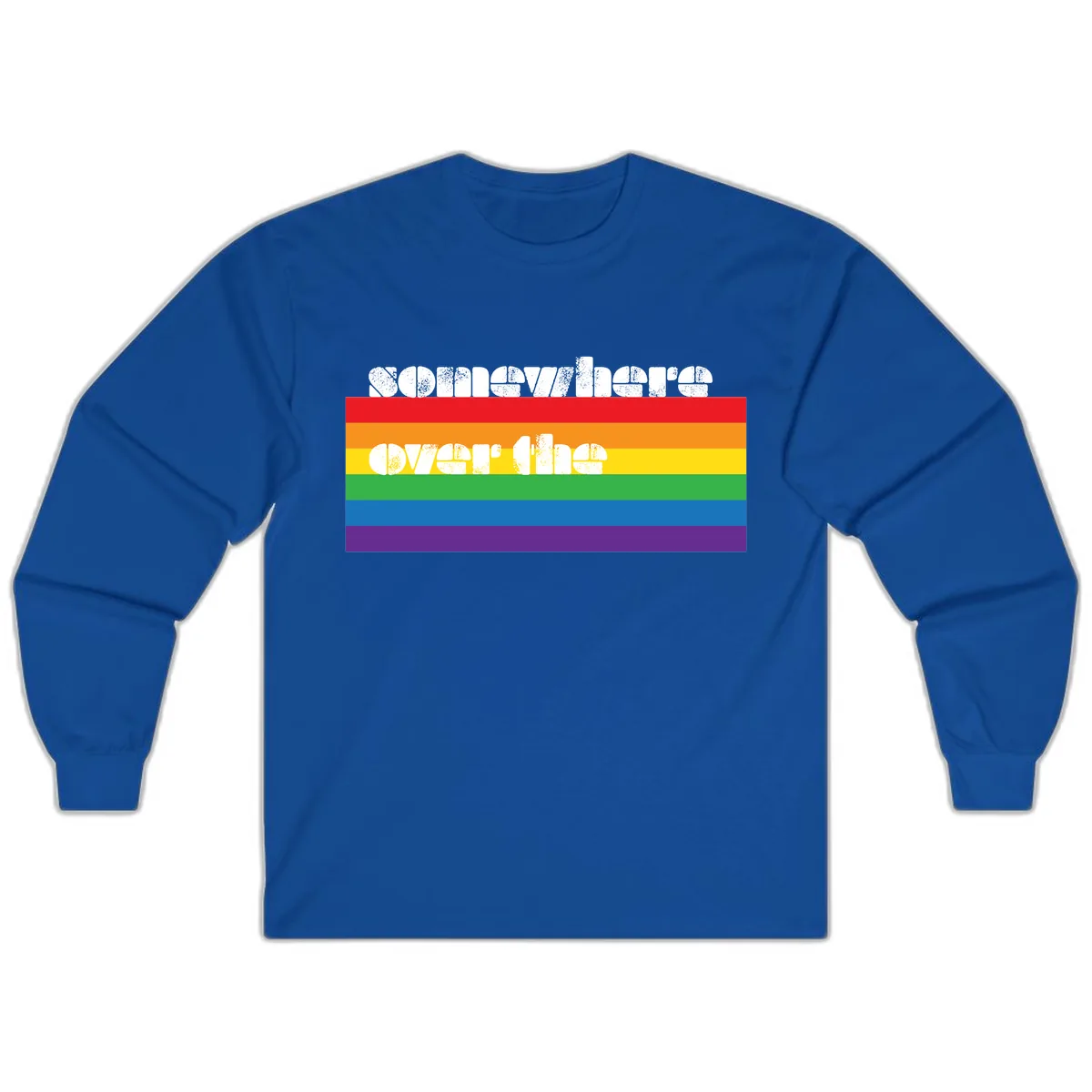 Somewhere Over The Rainbow Pride Long Sleeve in Royal