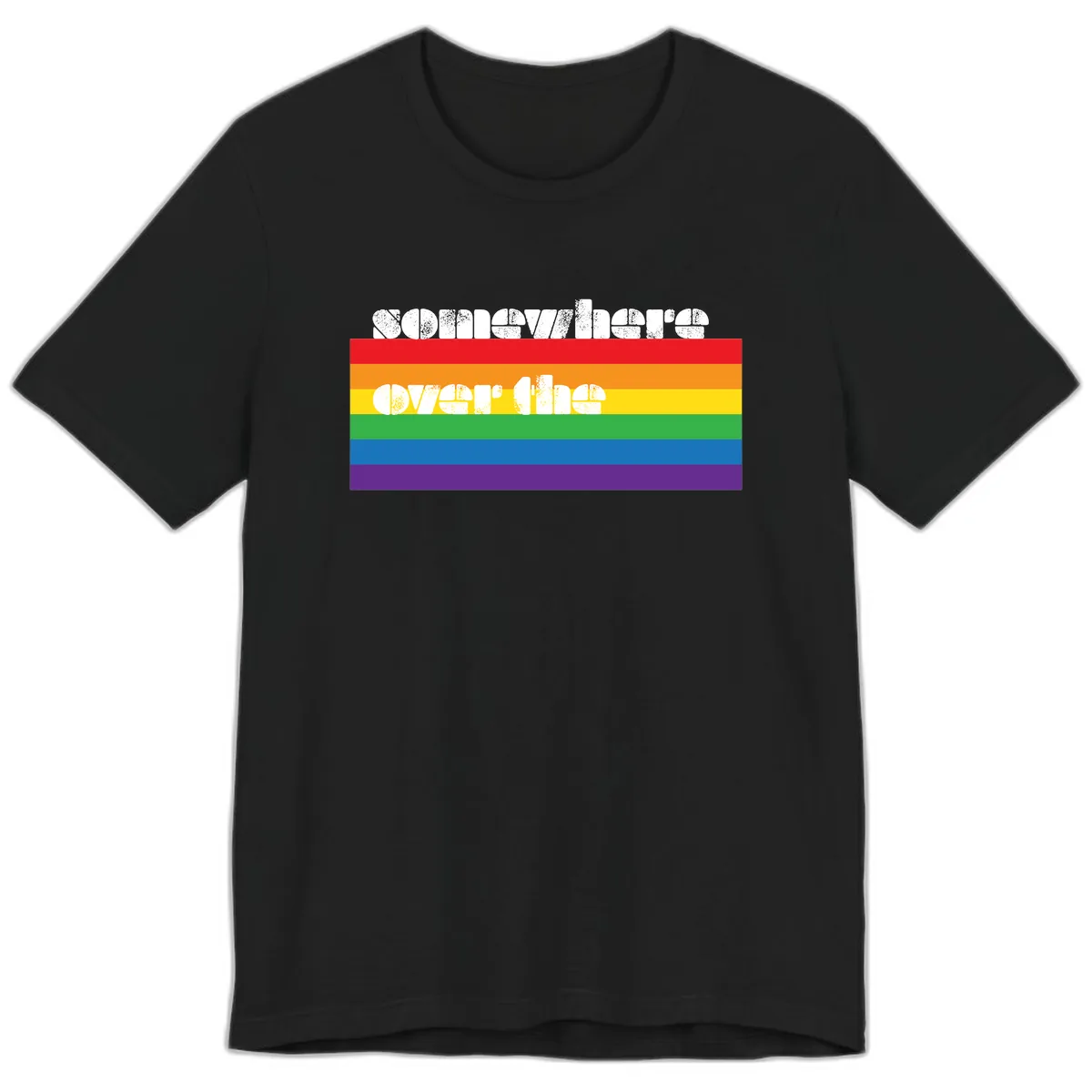 Somewhere Over The Rainbow Pride Premium T-Shirt in Black
