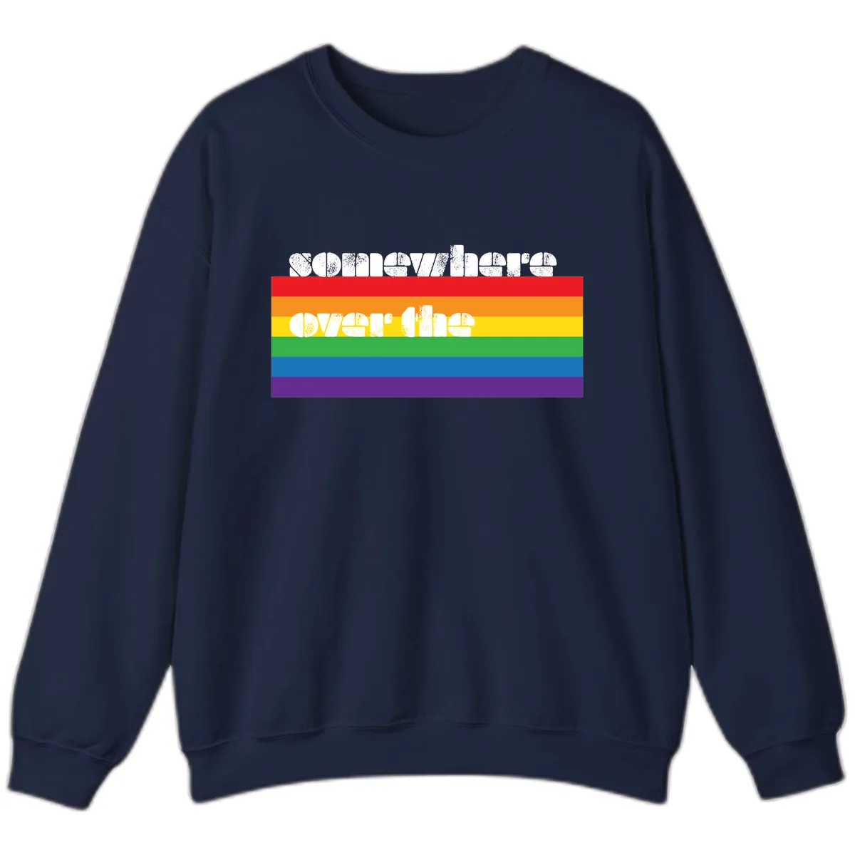 Somewhere Over The Rainbow Pride Sweatshirt in Navy