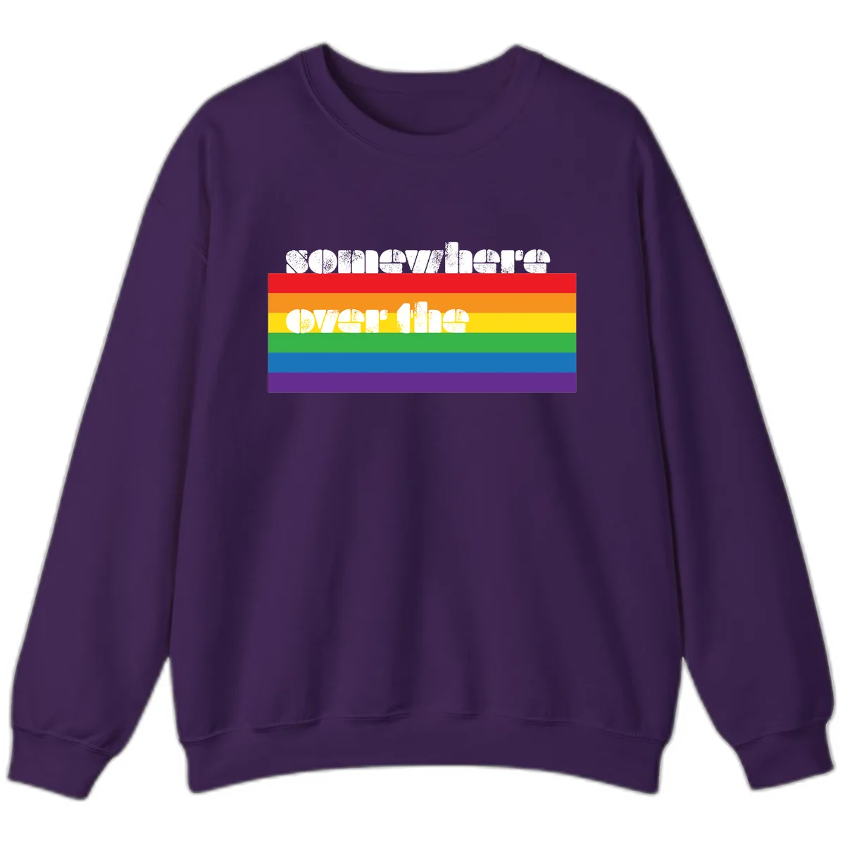 Somewhere Over The Rainbow Pride Sweatshirt in Purple
