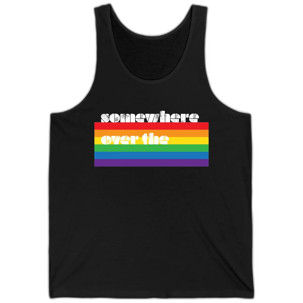 Somewhere Over The Rainbow Pride Tank in Black
