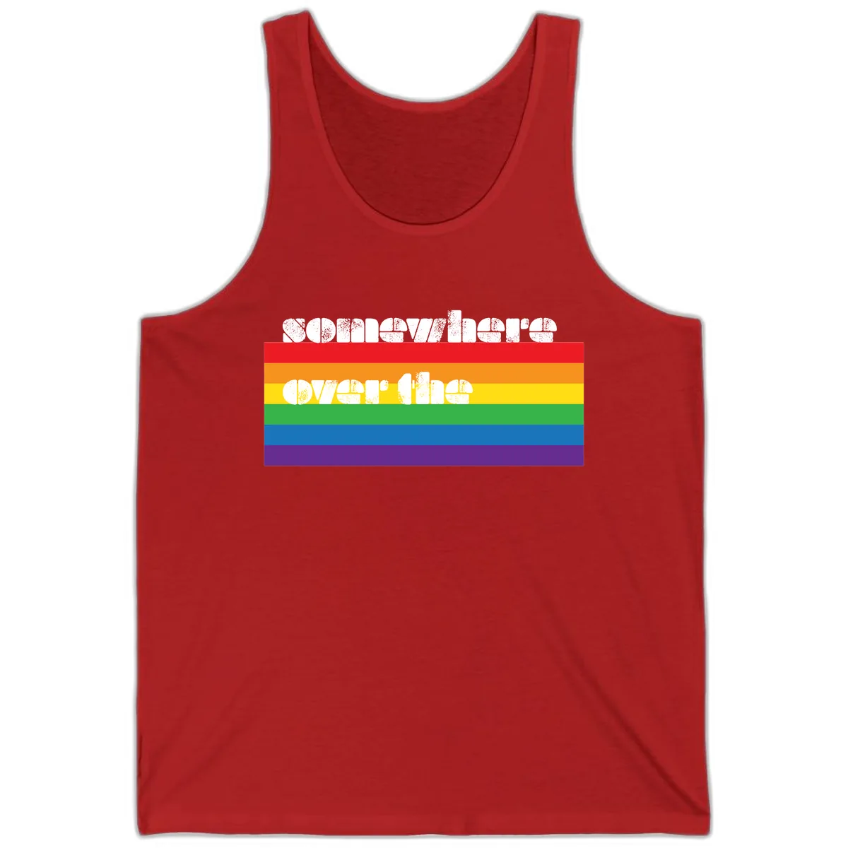 Somewhere Over The Rainbow Pride Tank in Red
