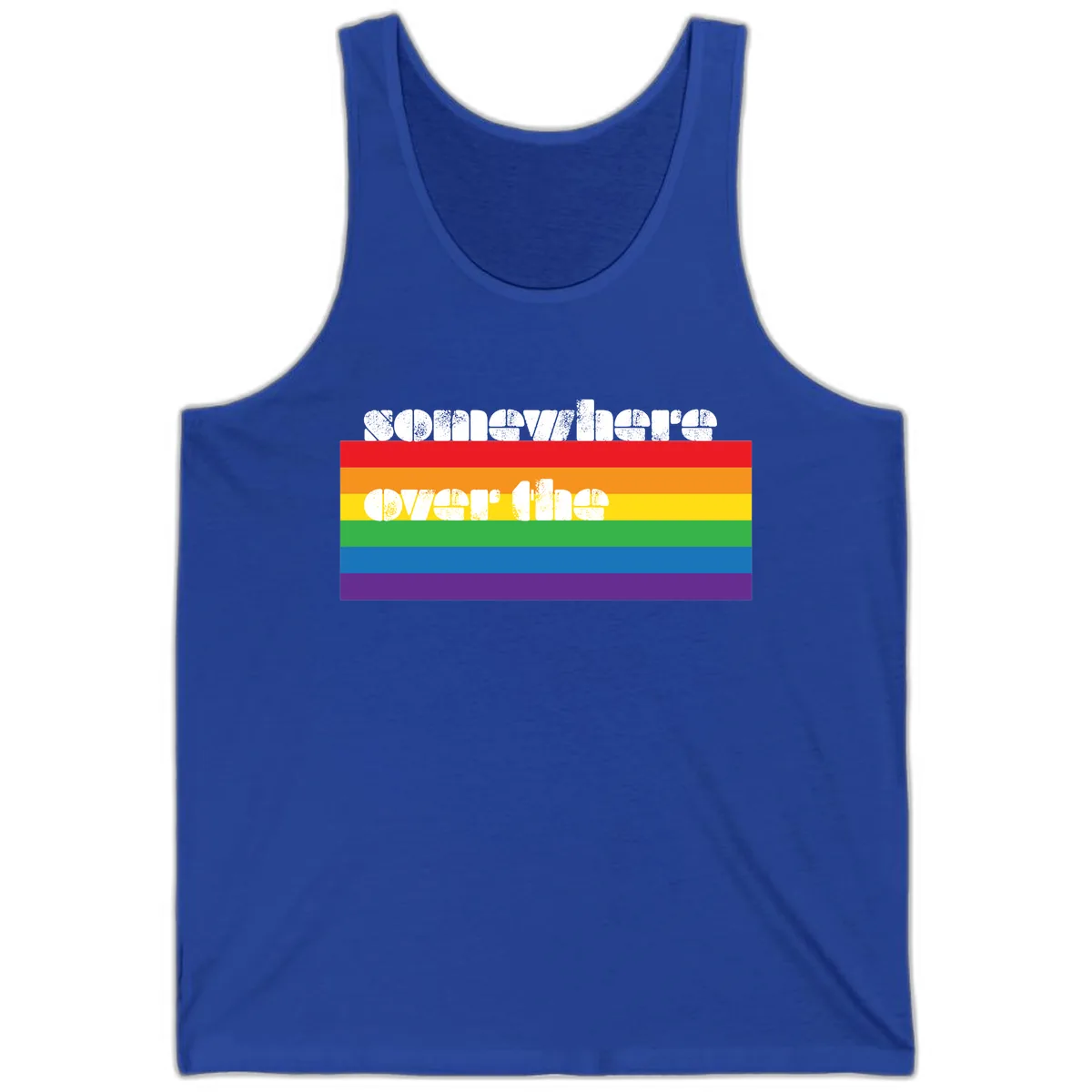 Somewhere Over The Rainbow Pride Tank in True Royal
