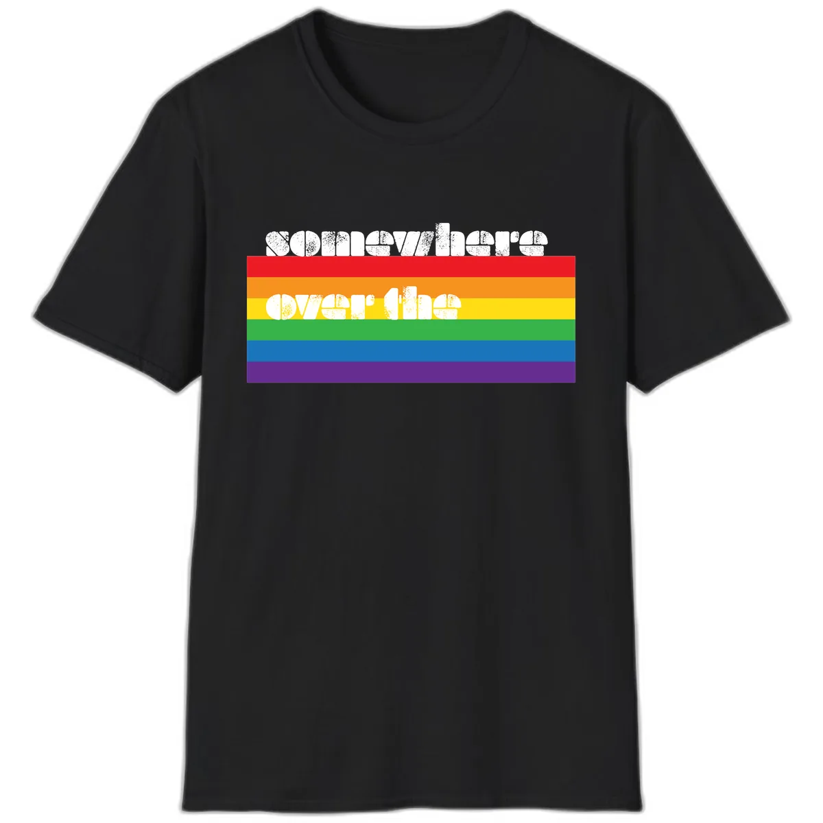 Somewhere Over The Rainbow Pride T-Shirt in Black