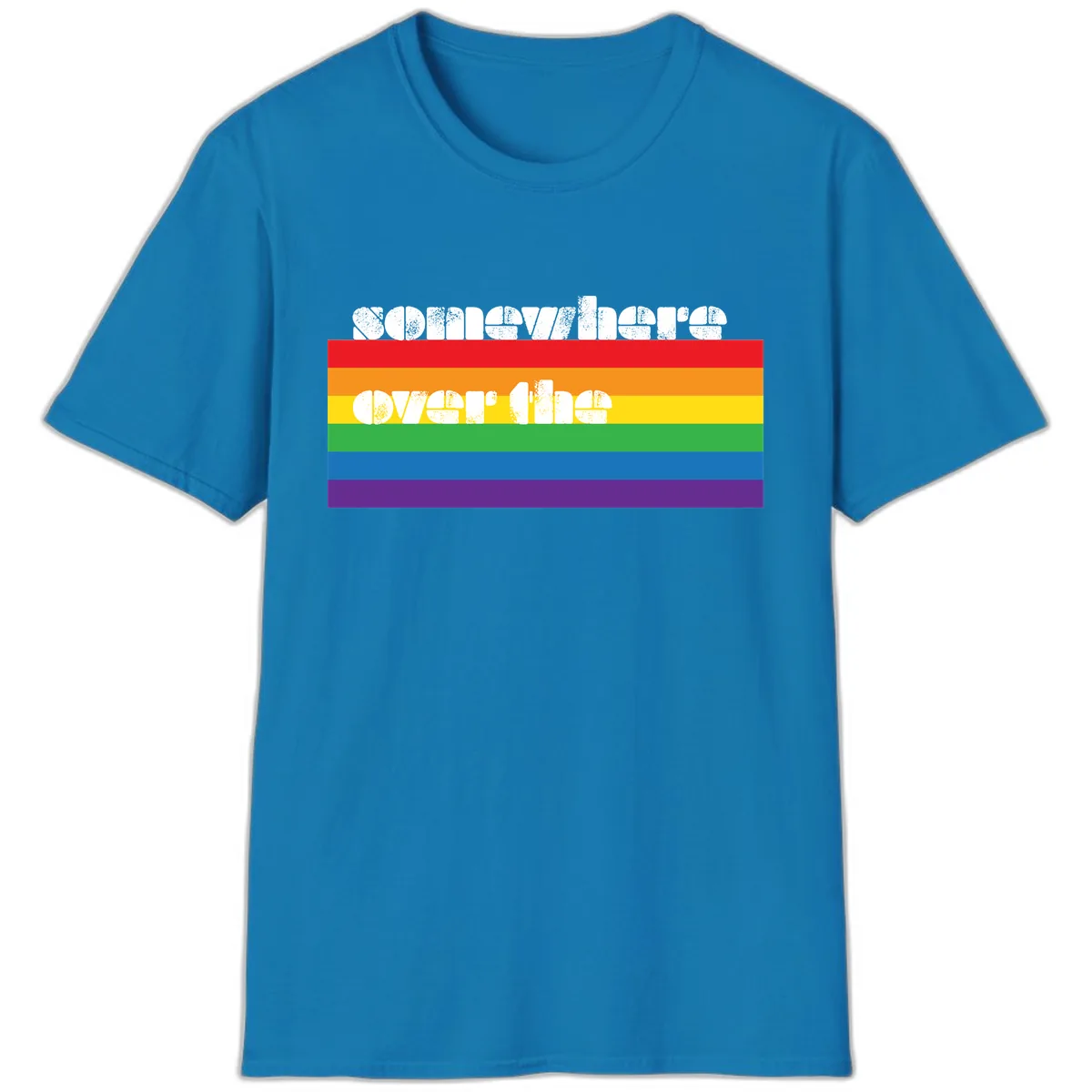 Somewhere Over The Rainbow Pride T-Shirt in Sapphire