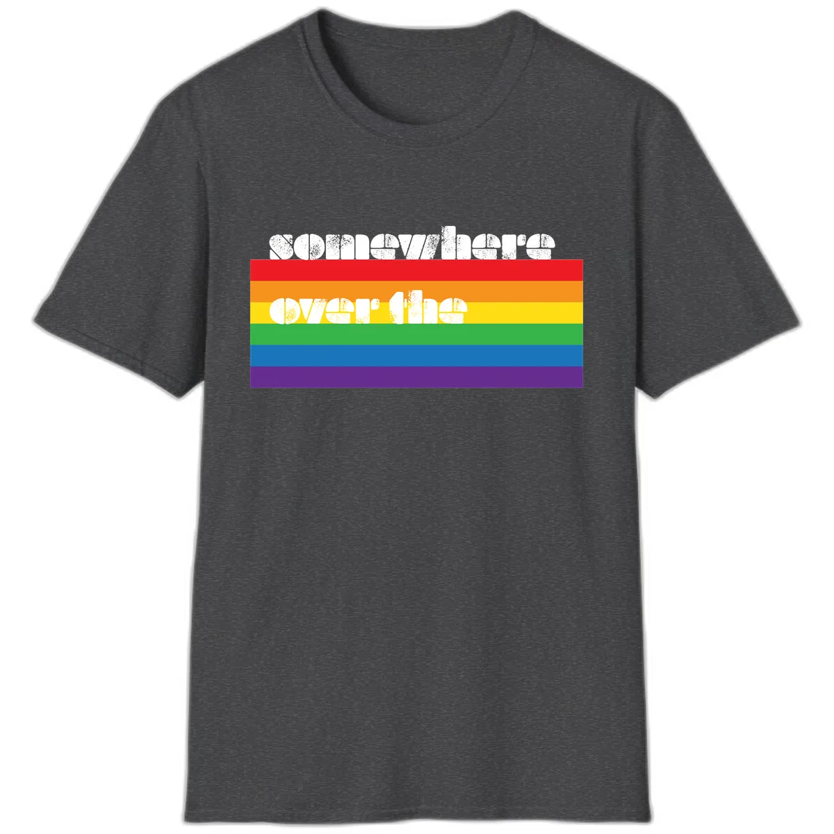 Somewhere Over The Rainbow Pride T-Shirt in Dark Heather