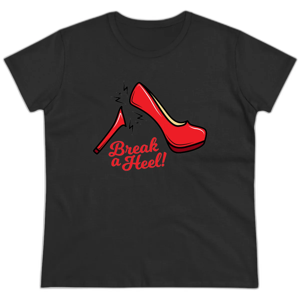 Break A Heel Ladies Tee in Black