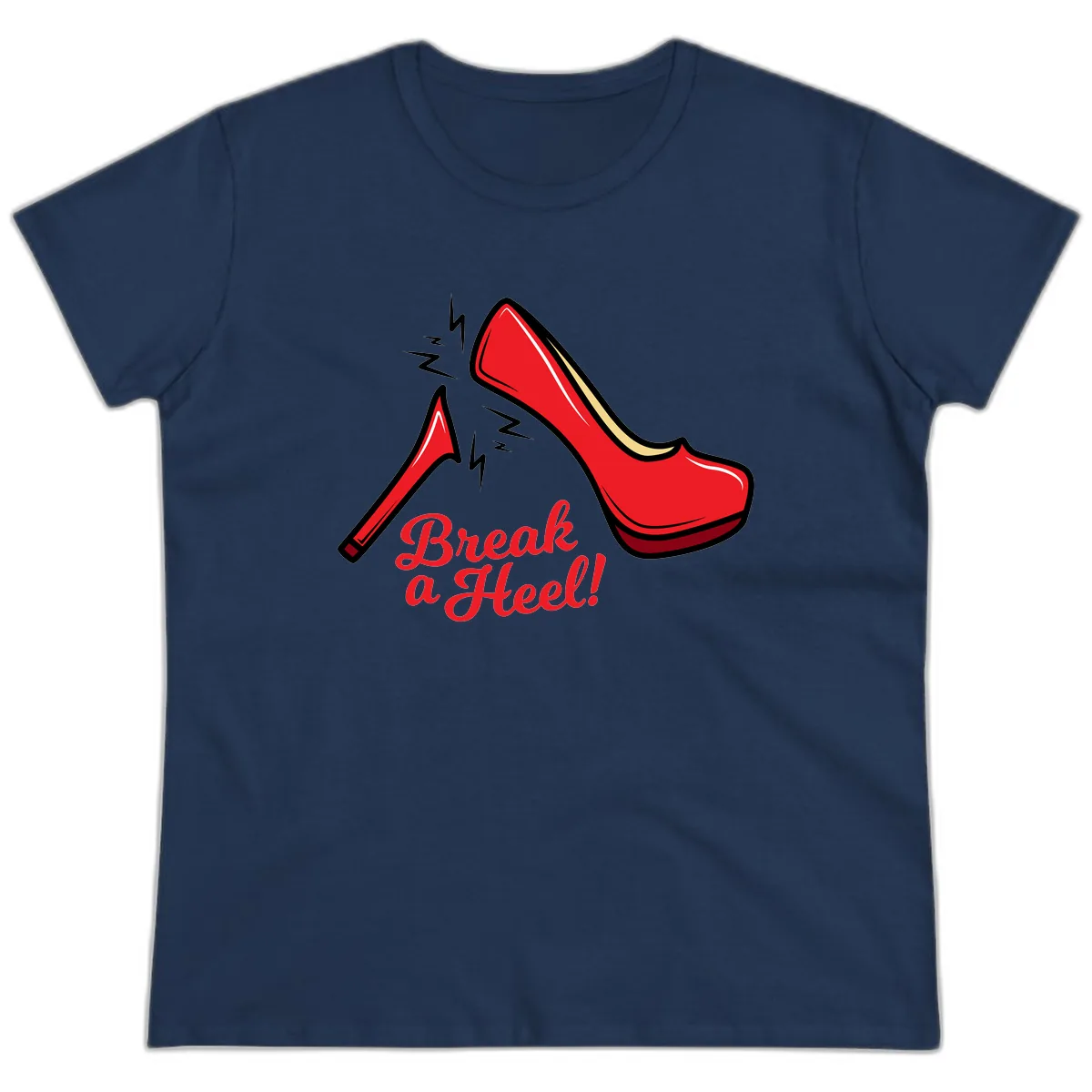 Break A Heel Ladies Tee in Navy