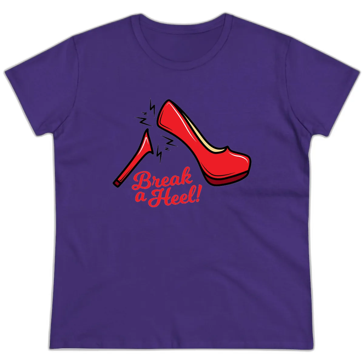 Break A Heel Ladies Tee in Purple
