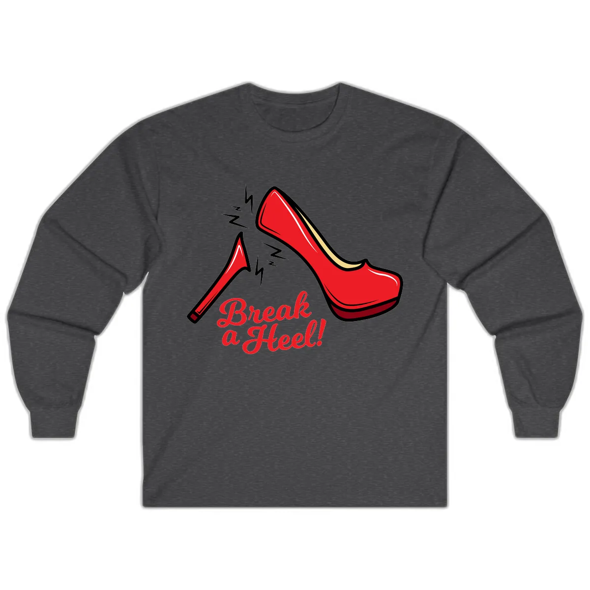 Break A Heel Long Sleeve in Dark Heather
