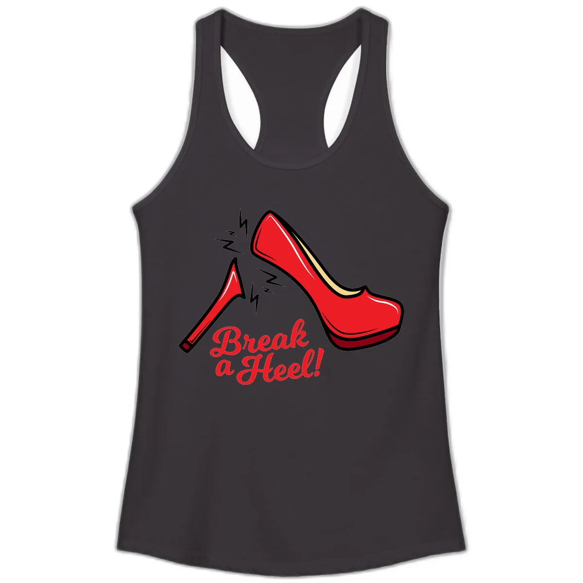 Break A Heel Ladies Tank in Black