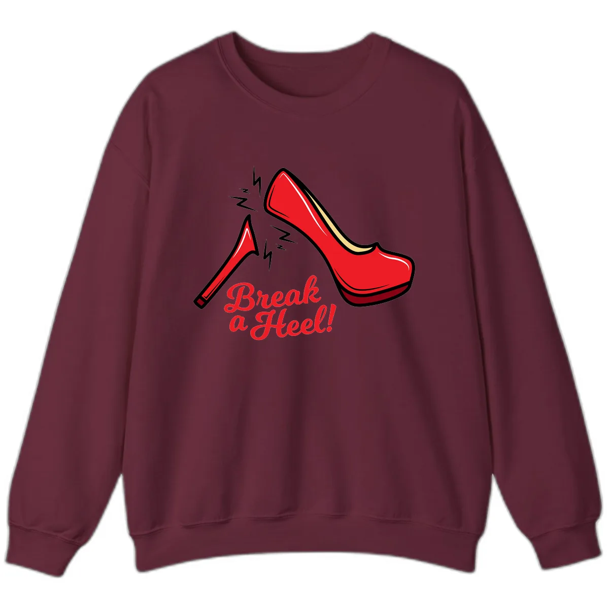 Break A Heel Sweatshirt in Maroon