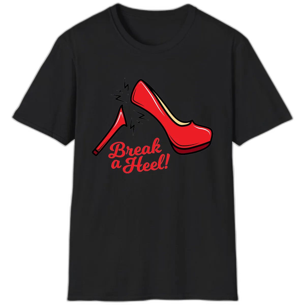 Break A Heel T-Shirt in Black