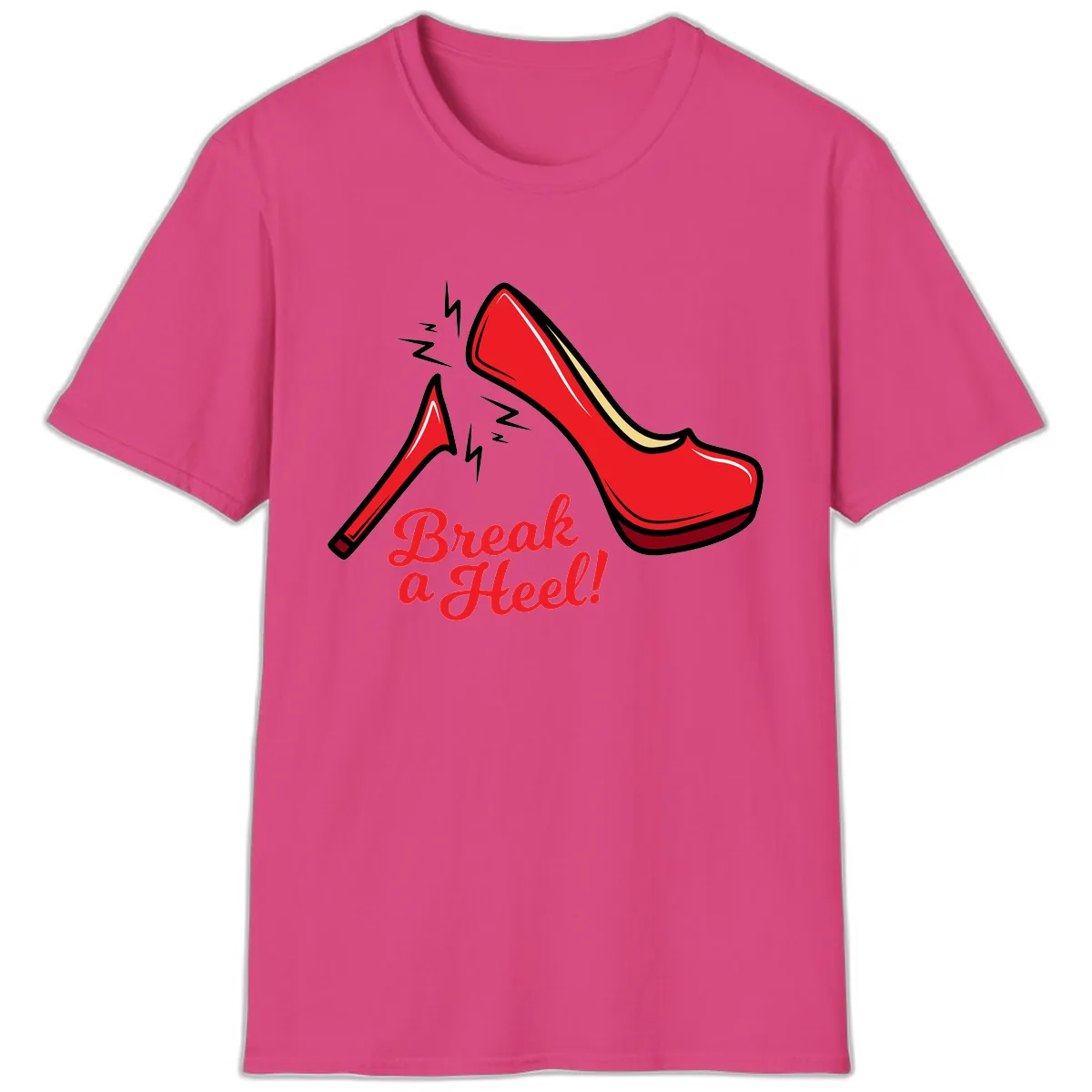 Break A Heel T-Shirt in Heliconia