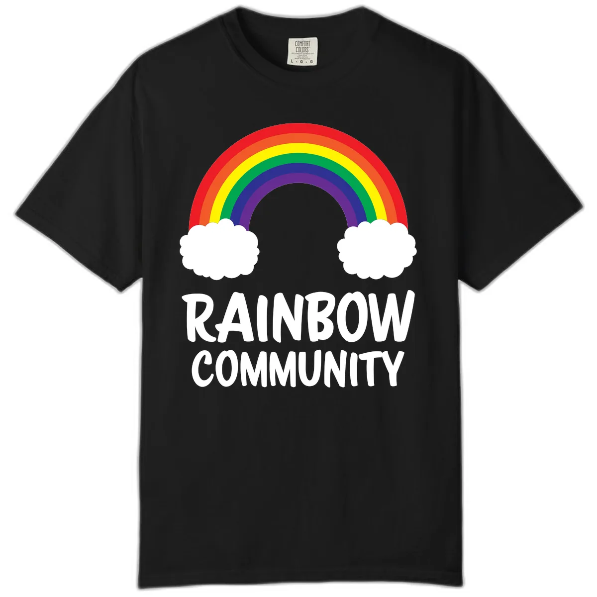 Rainbow Community Pride Design Comfort Color in Black