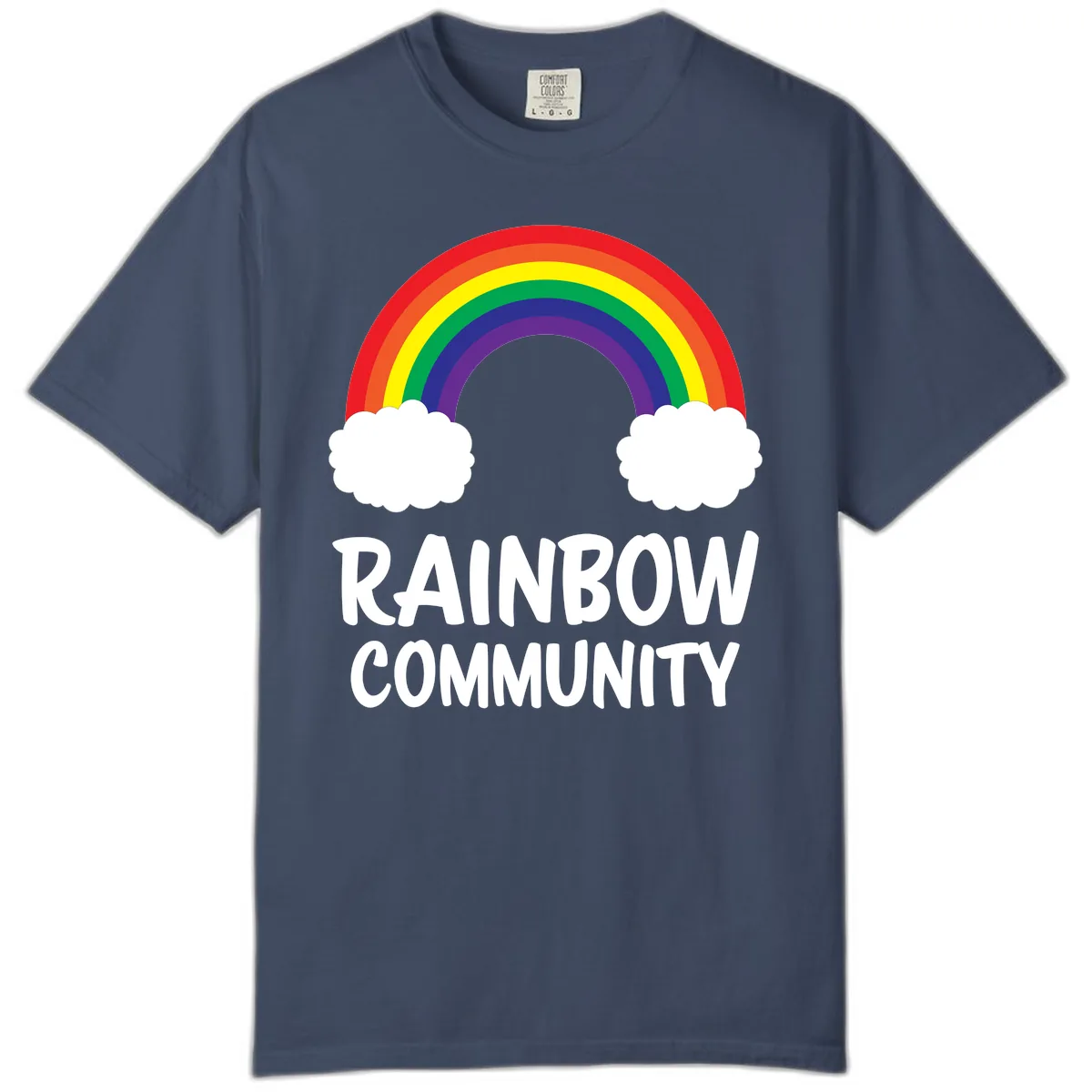 Rainbow Community Pride Design Comfort Color in Midnight