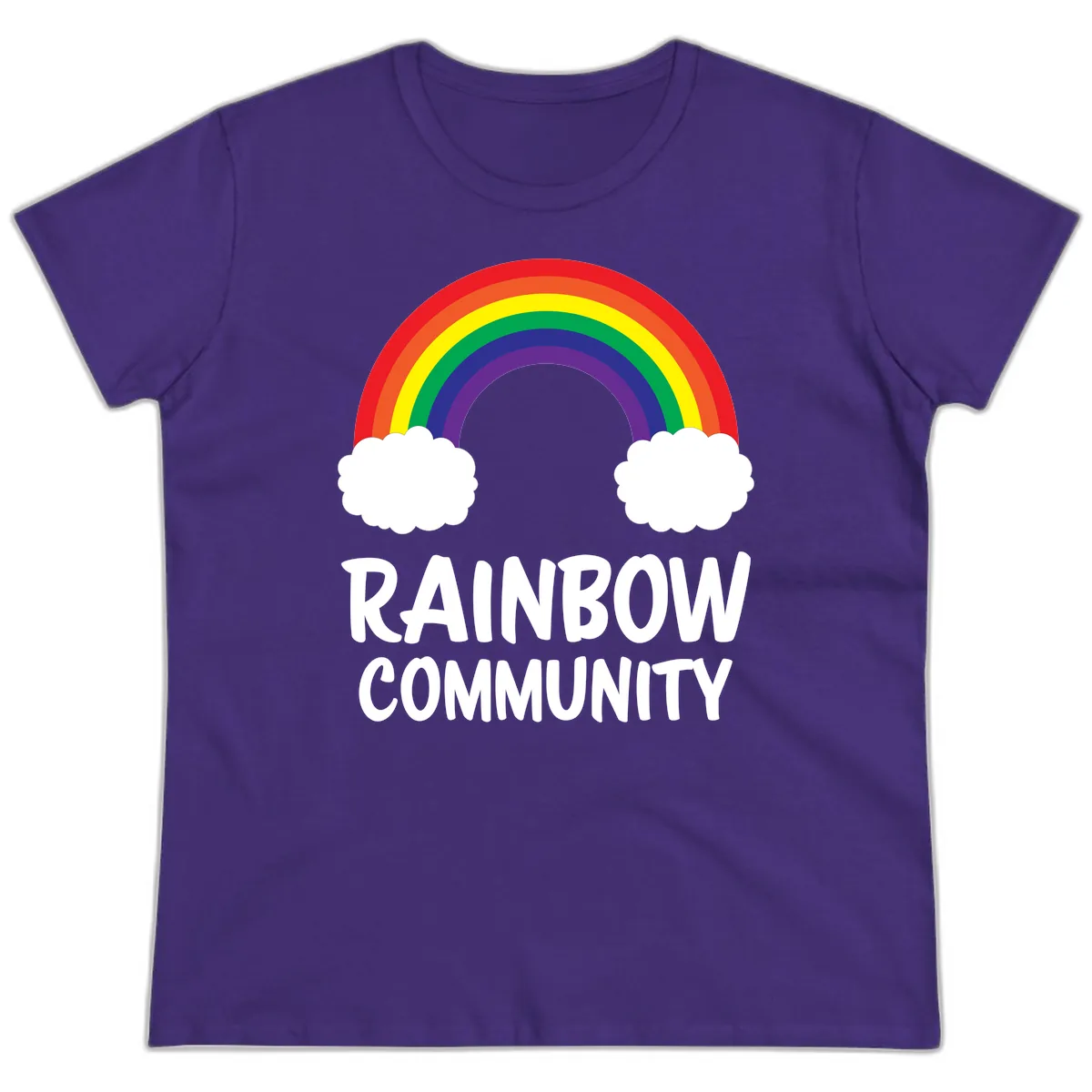 Rainbow Community Pride Design Ladies Tee in Purple