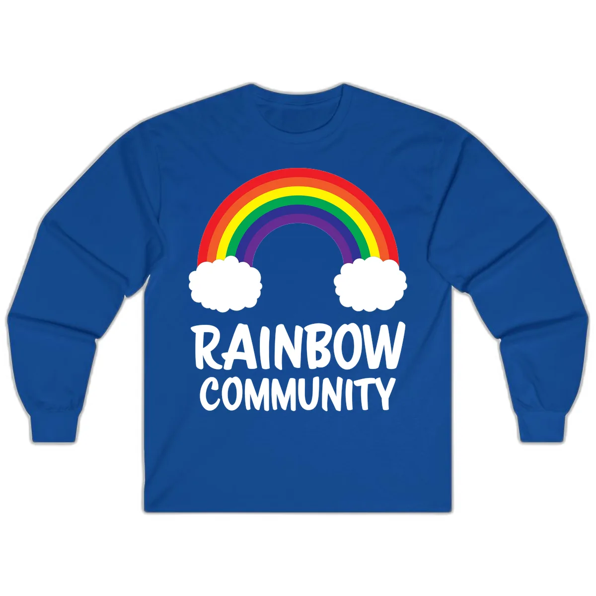 Rainbow Community Pride Design Long Sleeve in Royal