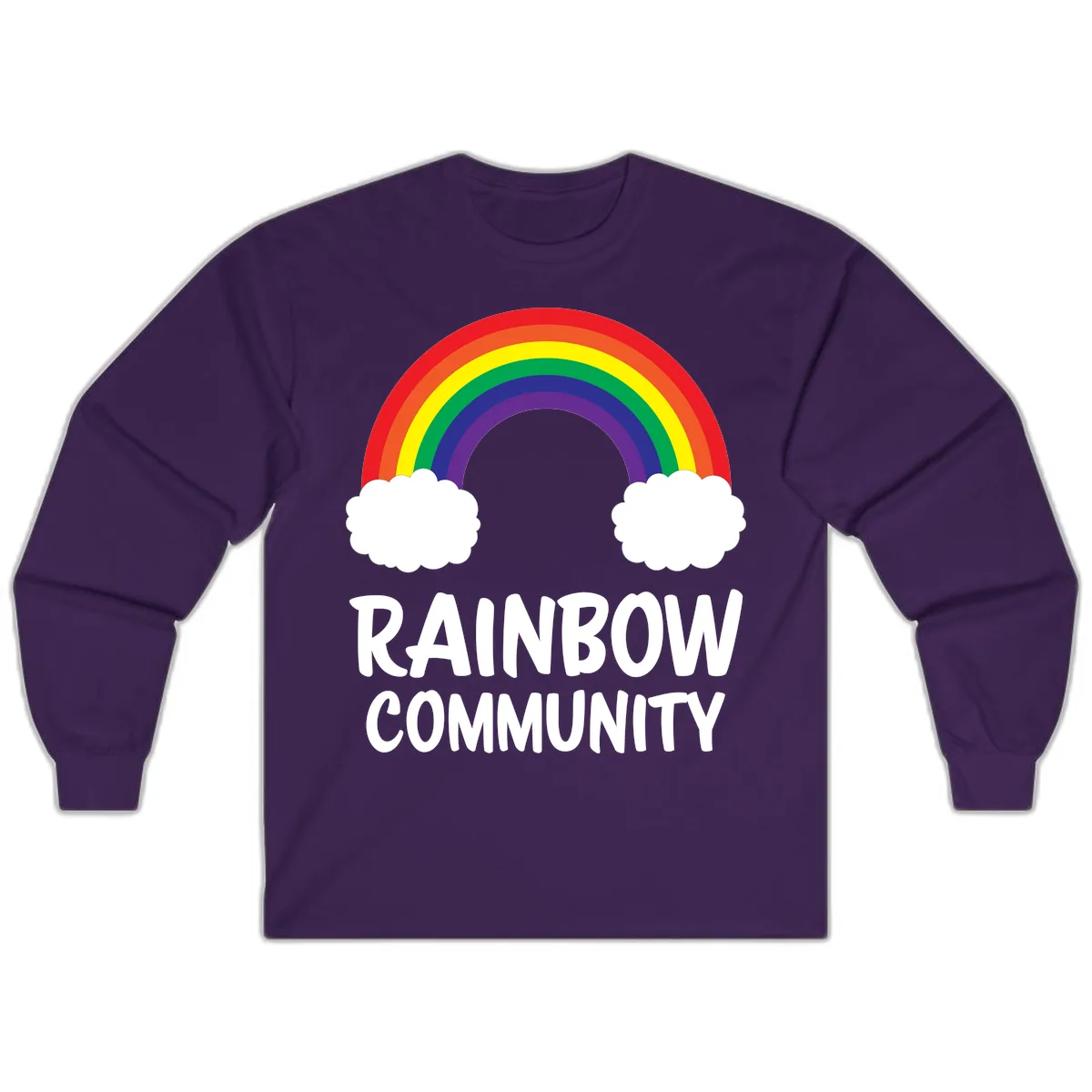 Rainbow Community Pride Design Long Sleeve in Purple