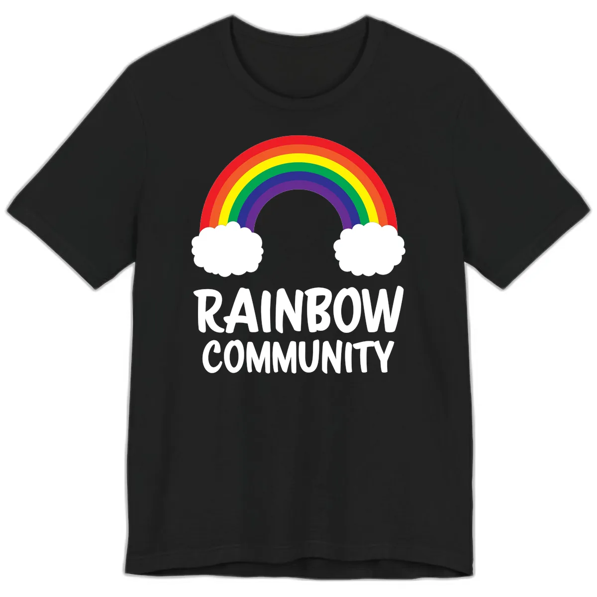 Rainbow Community Pride Design Premium T-Shirt in Black
