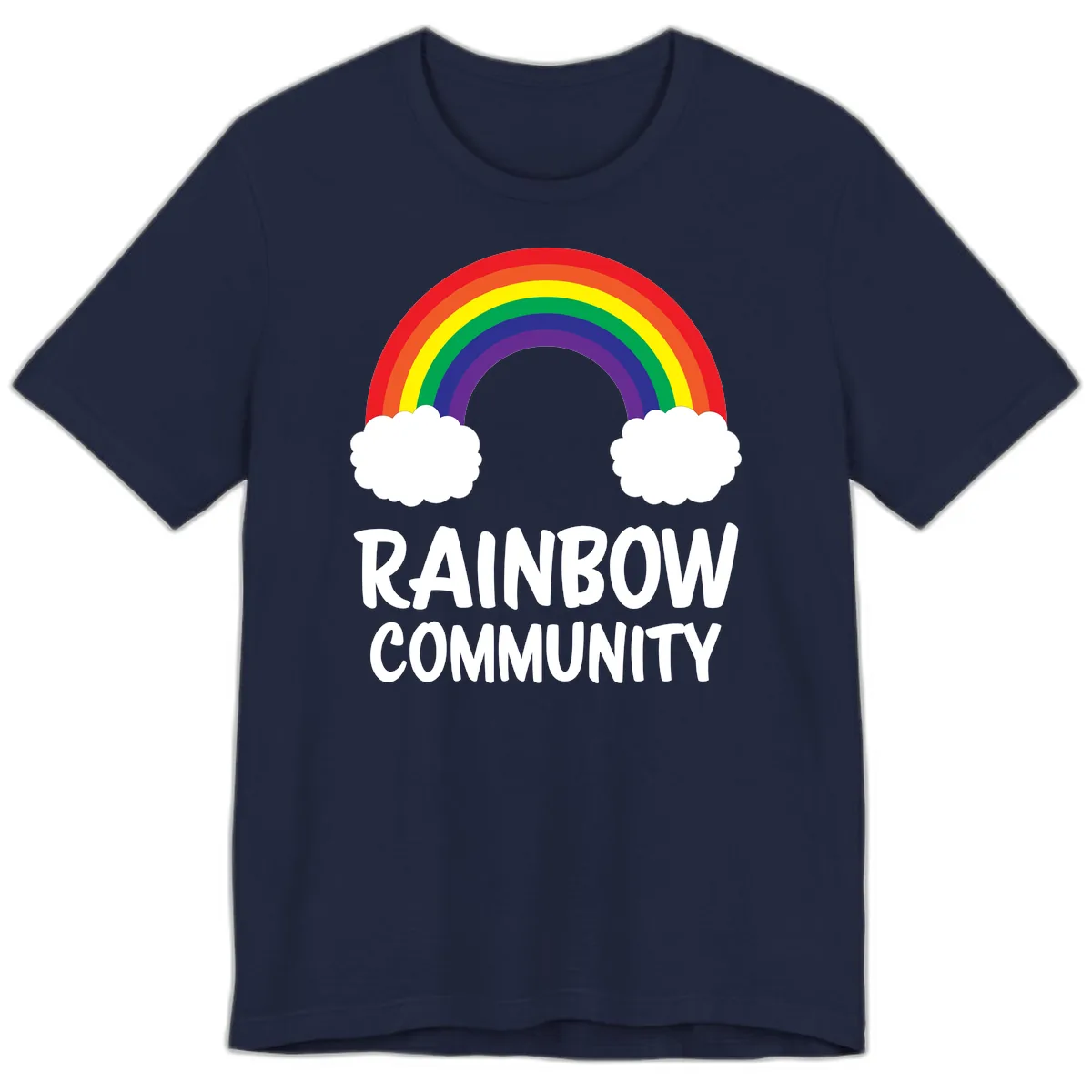 Rainbow Community Pride Design Premium T-Shirt in Navy