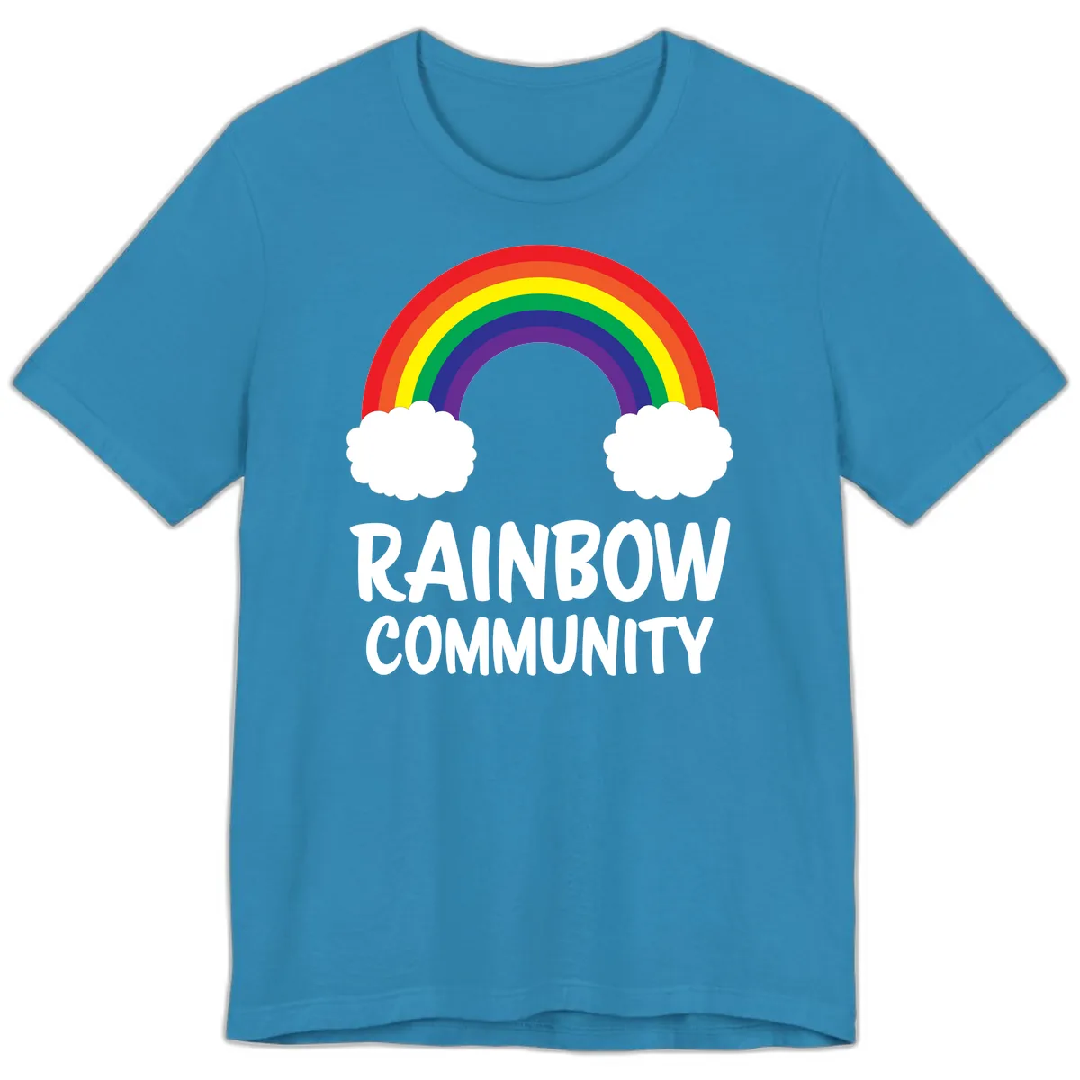 Rainbow Community Pride Design Premium T-Shirt in Aqua