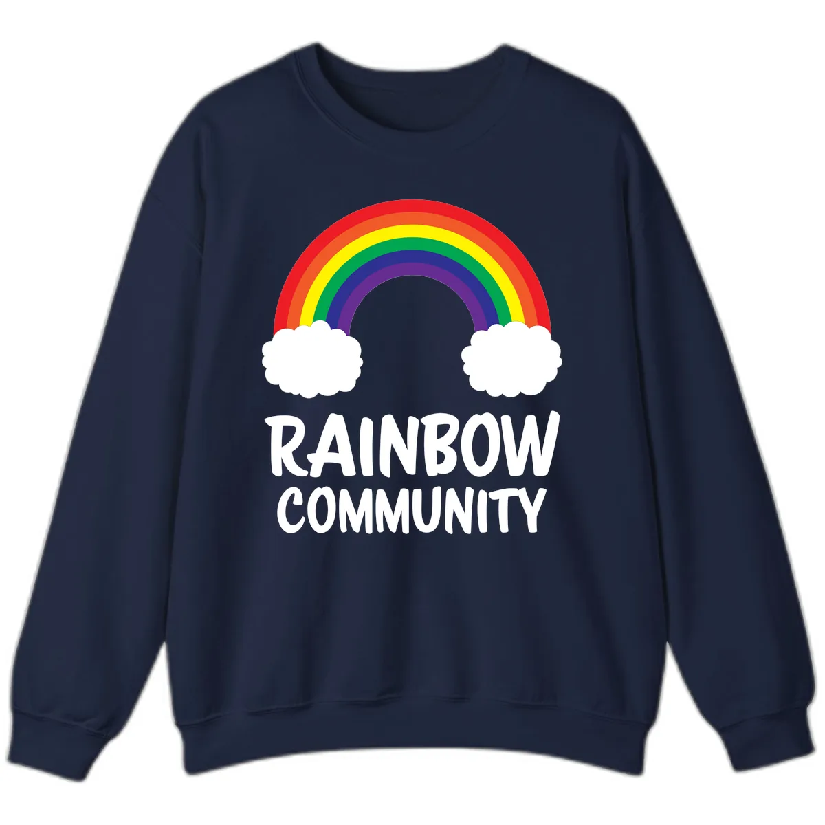 Rainbow Community Pride Design Sweatshirt in Navy