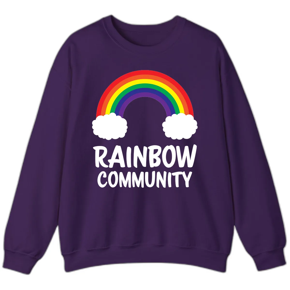 Rainbow Community Pride Design Sweatshirt in Purple