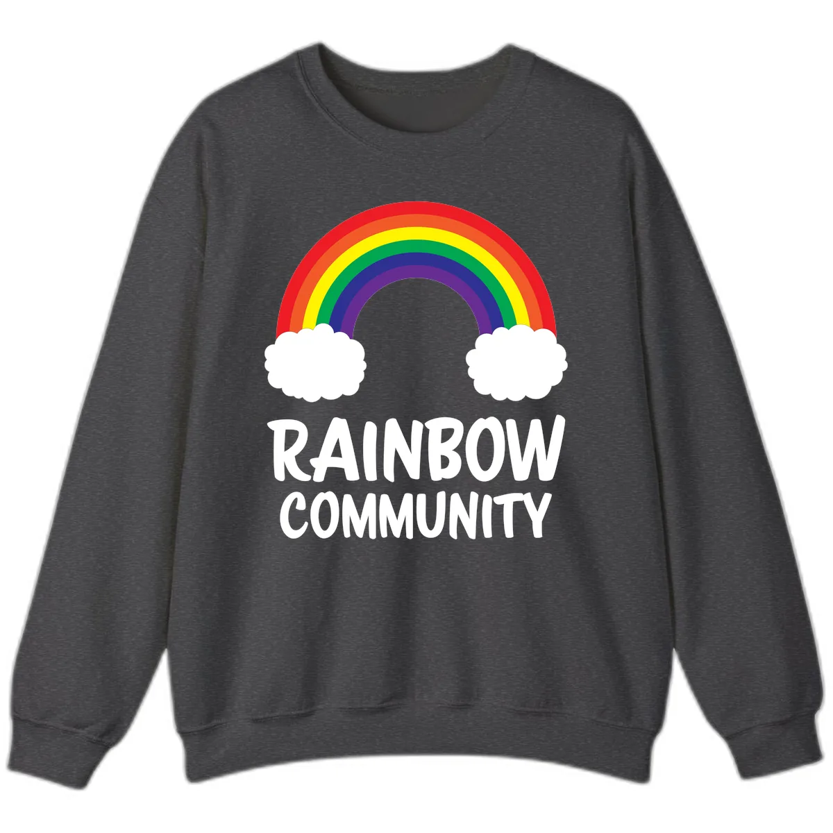 Rainbow Community Pride Design Sweatshirt in Dark Heather