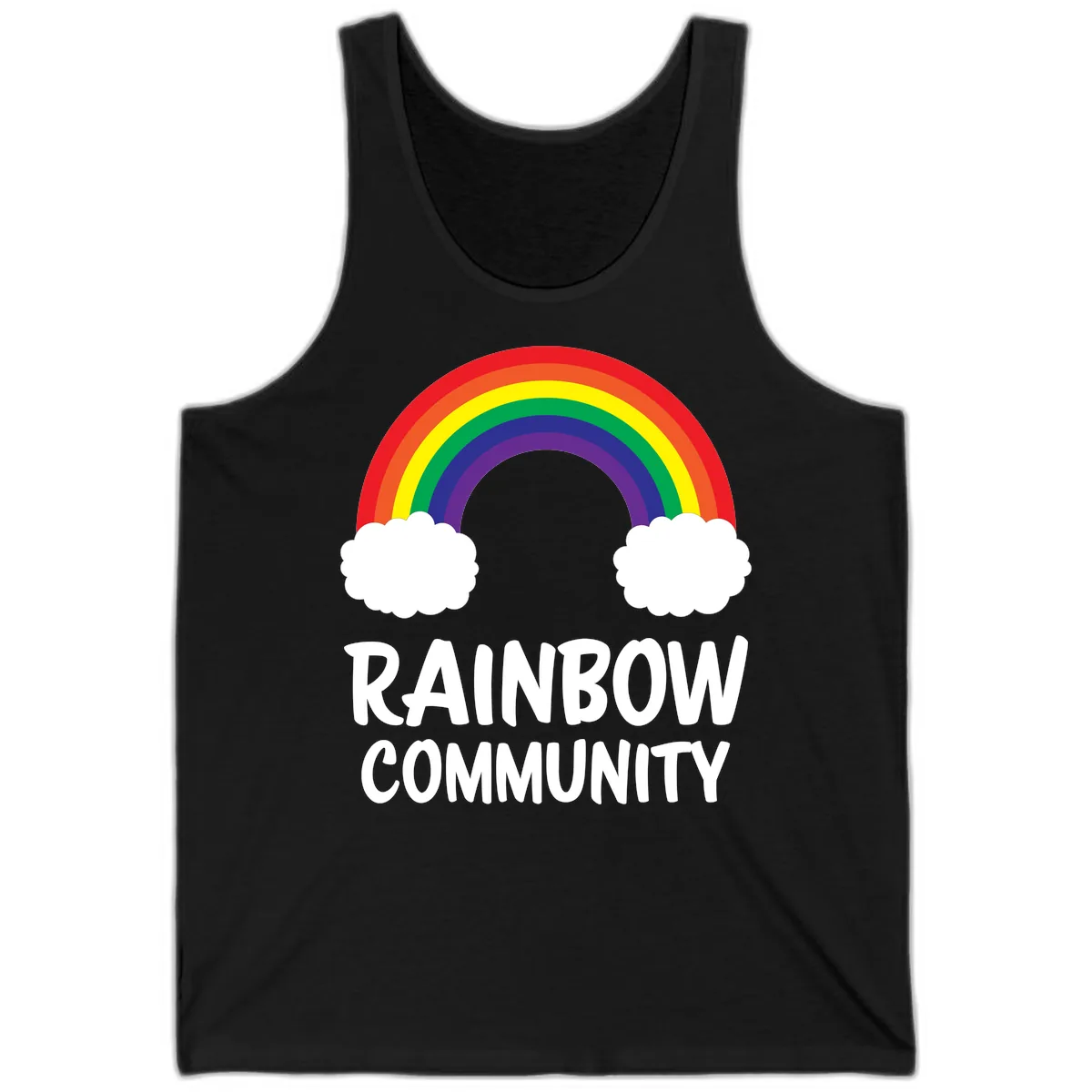Rainbow Community Pride Design Tank in Black
