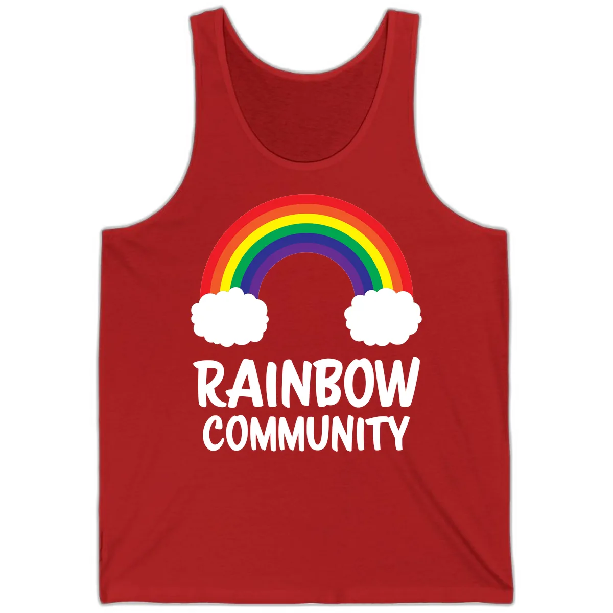 Rainbow Community Pride Design Tank in Red