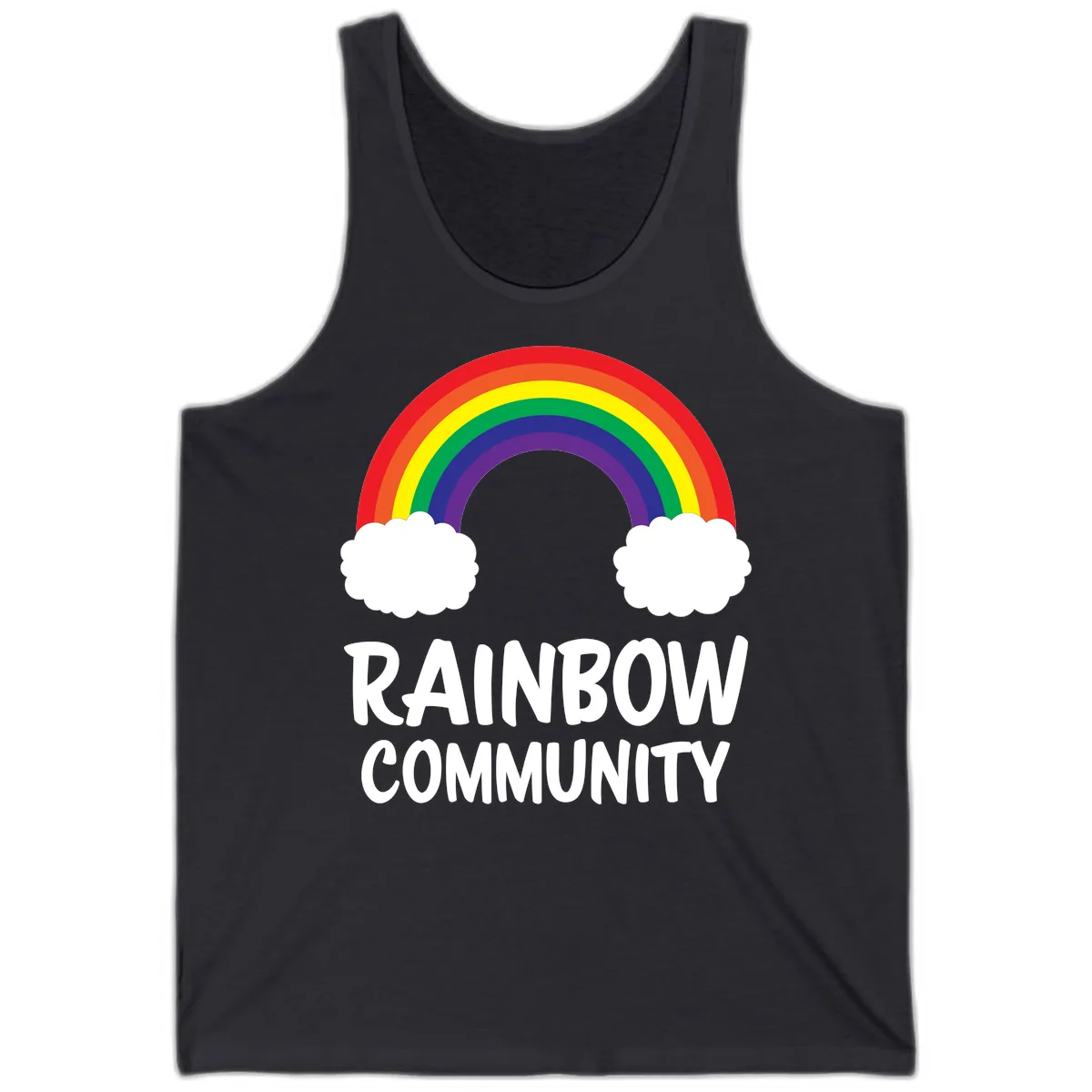 Rainbow Community Pride Design Tank in Dark Grey