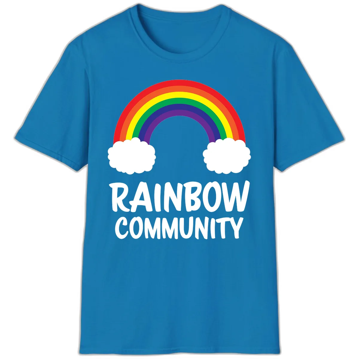 Rainbow Community Pride Design T-Shirt in Sapphire