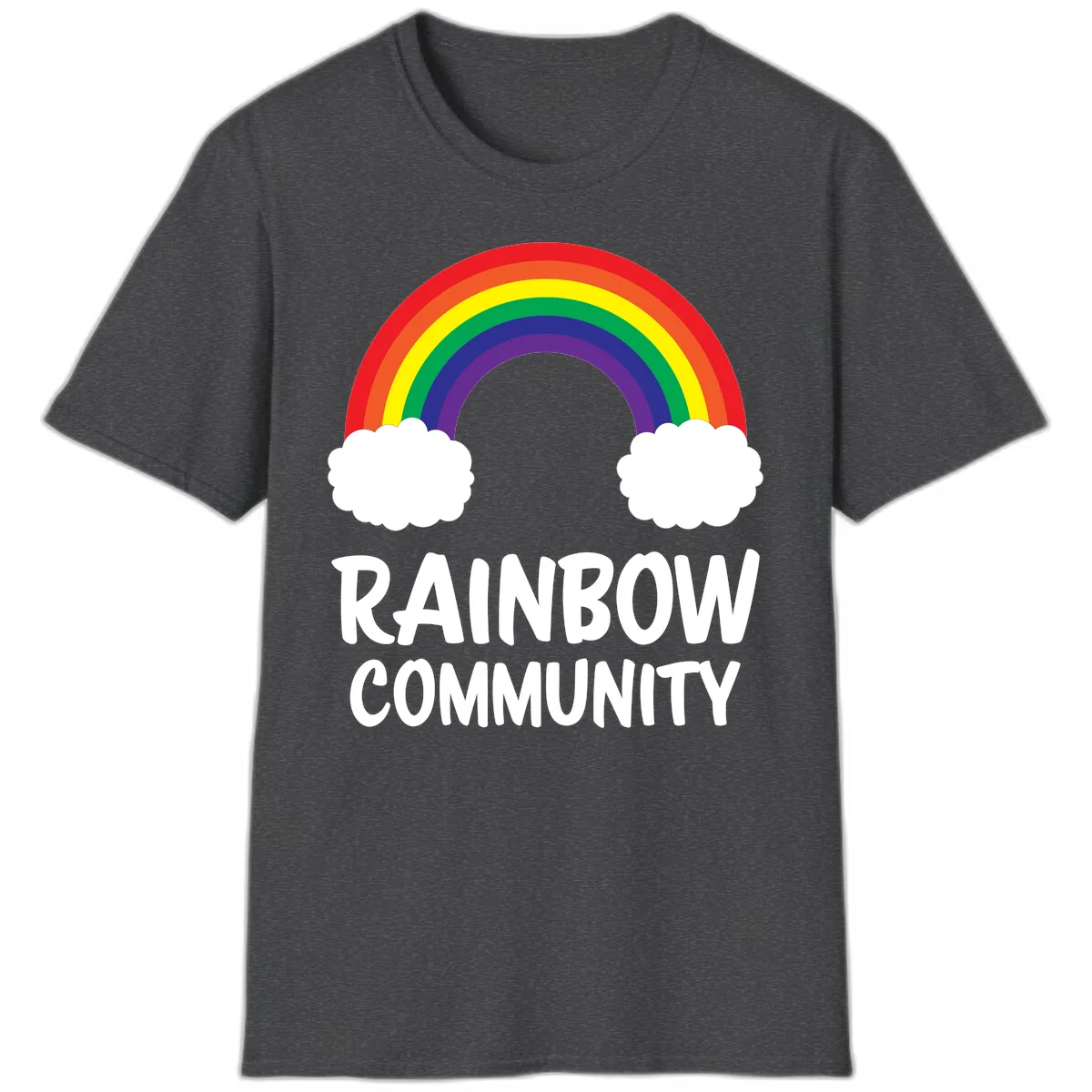 Rainbow Community Pride Design T-Shirt in Dark Heather