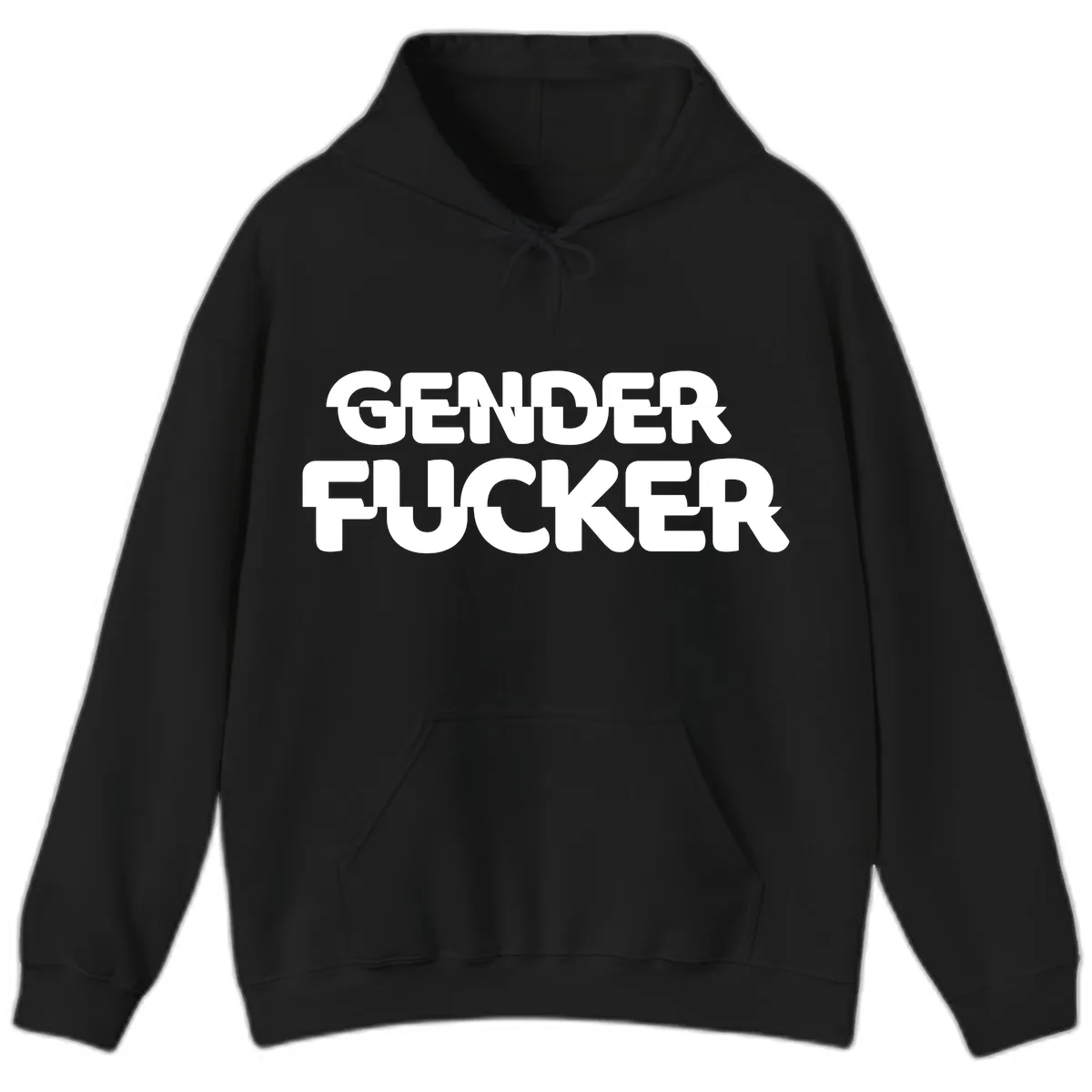 Gender Fucker Bold Statement Hoodie in Black