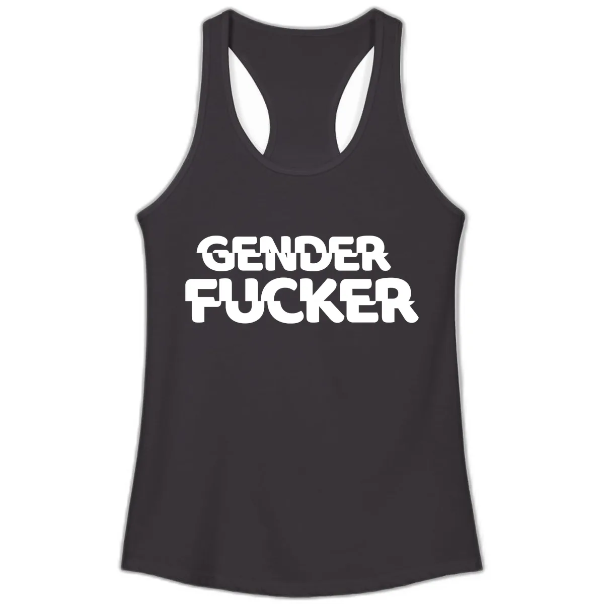 Gender Fucker Bold Statement Ladies Tank in Black